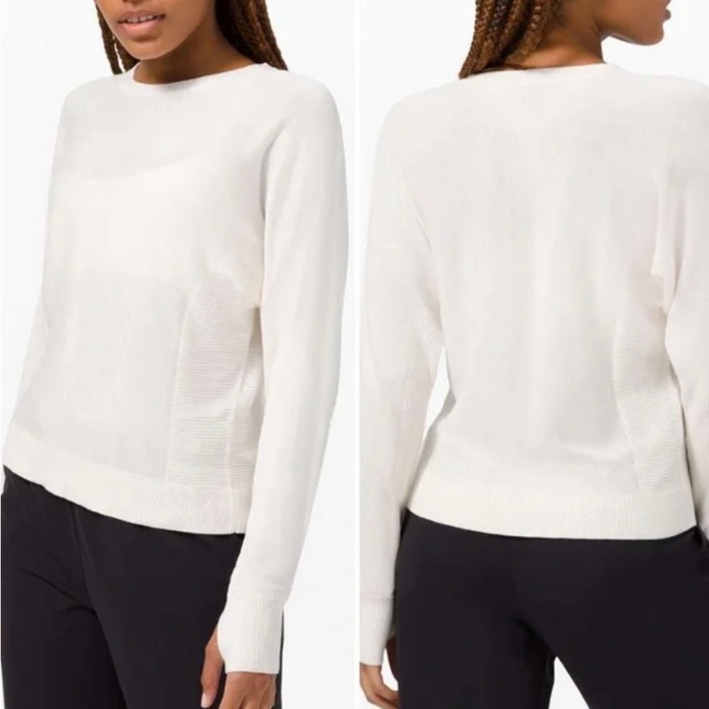 lululemon athletica White Crew Neck Sweater